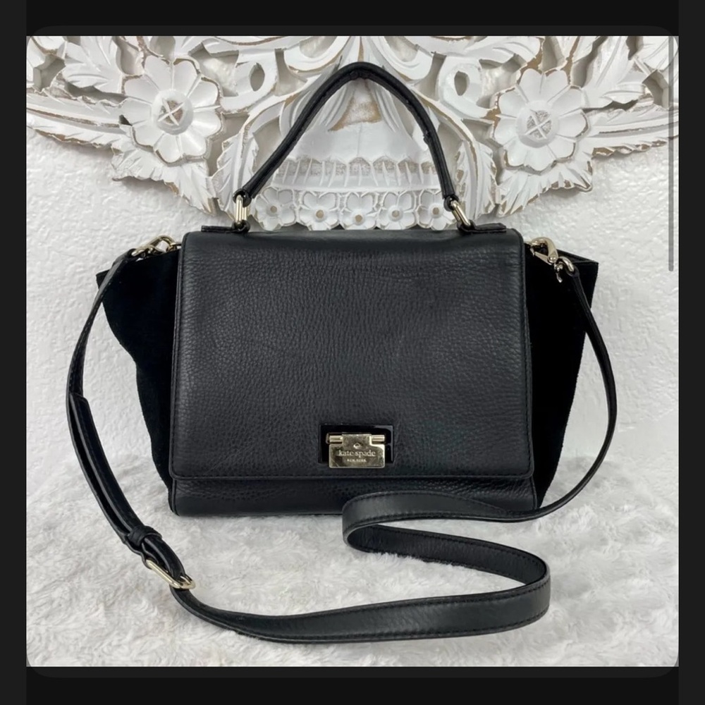 {Kate Spade} Laurel Magnolia Park Top-Handle Suede Shopper